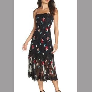 BB Dakota black floral midi dress